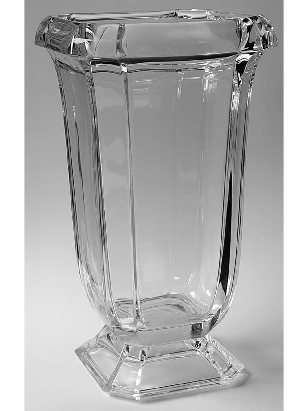 French Art Glass JG Durand Sparkling Fine Crystal Neo Classic 12" Vase